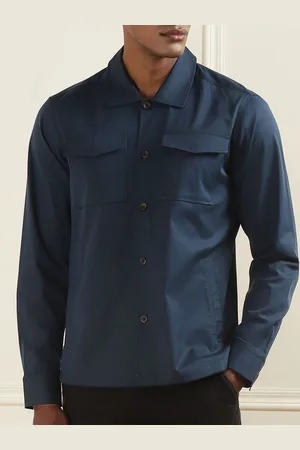 Hackett Men Solid Long Sleeves Casual Twill Shacket