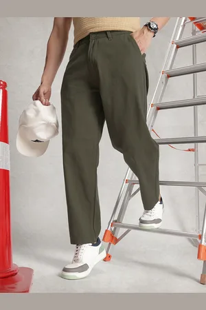 WROGN Men Oversized Fit Pure Cotton Chinos Trousers
