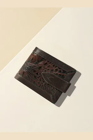 Hidesign Men Geometric Printed Leather Two Fold Wallet