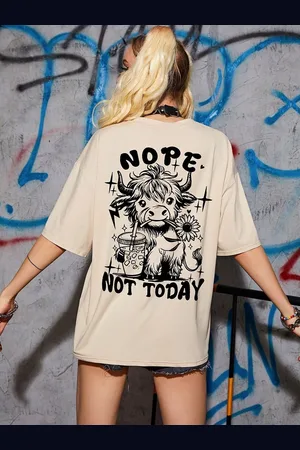 Corsica Women Graphic Printed Round Neck Cotton Oversized T-shirt