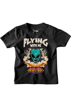 BonOrganik Boys Printed V-Neck Raw Edge T-shirt