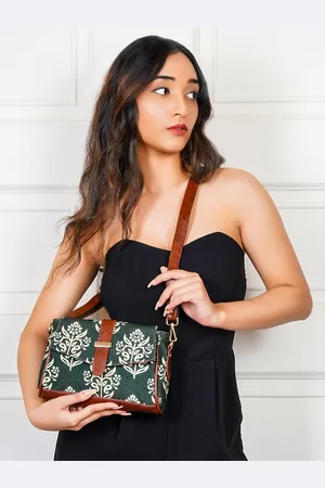THE CLOWNFISH Odelina Grey Ethnic Motifs Printed Structured Sling Bag