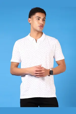 V-Mart Men Floral Printed Polo Collar Cotton T-shirt