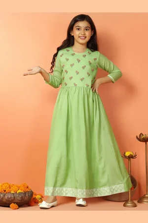 Sangria Girls Embroidered Anarkali Maxi Dress