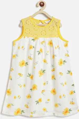 Campana Girls Floral Printed Round Neck A-Line Dress