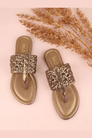 Inc 5 Women Ethnic T-Strap Flats