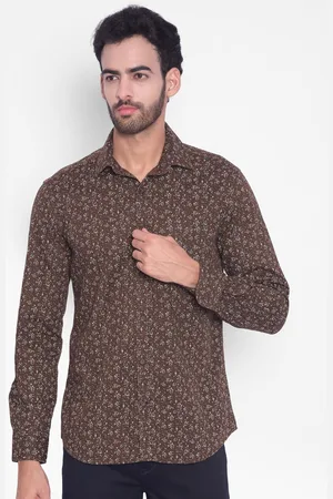 Crimsoune Club Slim Fit Floral Opaque Printed Pure Cotton Casual Shirt