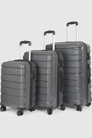 Teakwood Leathers India Set of 3 360-Degree Rotation Hard Sided Trolley Bag-191L