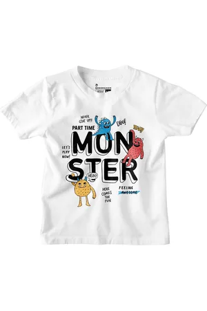 BonOrganik Boys Typography Printed Round Neck Cotton T-shirt