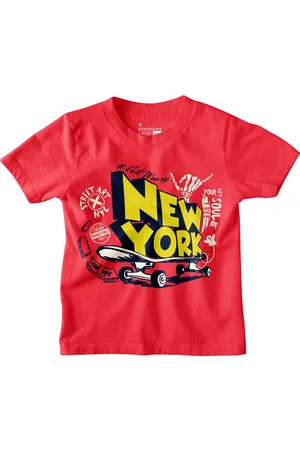 BonOrganik Boys Typography Printed V-Neck Pockets T-shirt