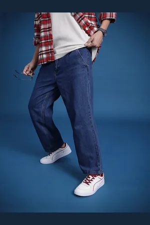 Roadster The Life Co. Men Loose Crop Fit Pure Cotton Jeans