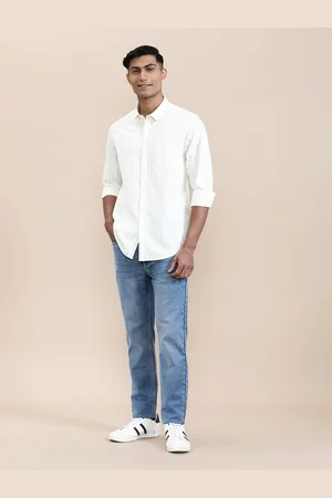 Crocodile Men Opaque Striped Casual Shirt