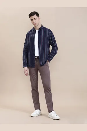 Crocodile Men Opaque Striped Casual Shirt