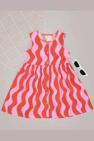 Pantaloons Abstract Print A-Line Round Neck Sleeveless Dress