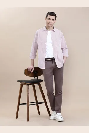 Crocodile Men Opaque Striped Casual Shirt