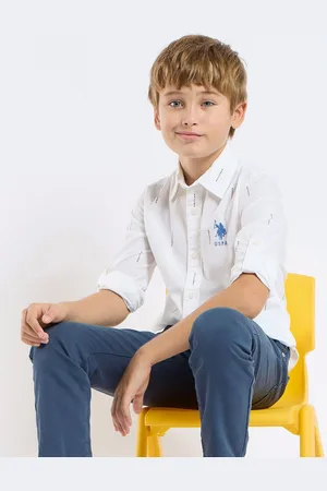Ralph Lauren Boys Classic Fit Spread Collar Abstract Printed Cotton Casual Shirt