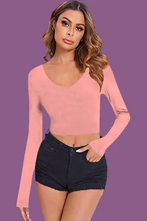 Dream Beauty Fashion Women Crop Fitted Top