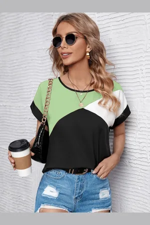 Corsica Women Colourblocked Round Neck T-shirt