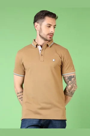 V-Mart Men Solid Polo Collar Cotton T-shirt