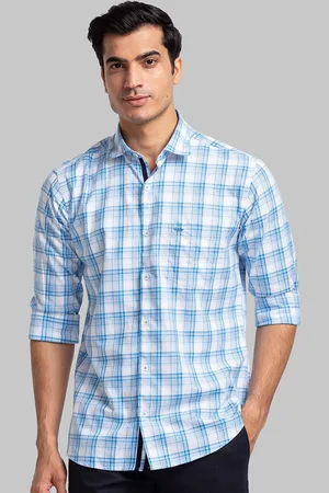 Park Avenue Checked Spread Collar Pure Cotton Slim Fit Casual Shirt