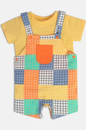 MINI KLUB Infant Boys Pure Cotton Dungarees with T-shirt