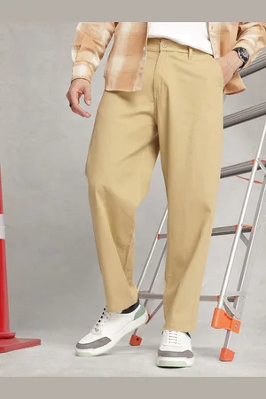 WROGN Men Oversized Fit Pure Cotton Chinos Trousers
