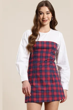 HERE&NOW Checked Sheath Mini Dress