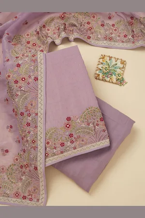 Koskii Ethnic Motifs Embroidered Beads and Stones Unstitched Dress Material