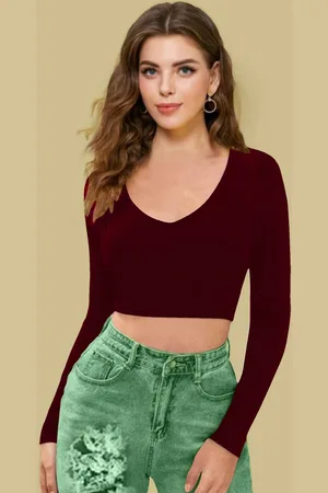Dream Beauty Fashion Women V-Neck Fitted Crop Top