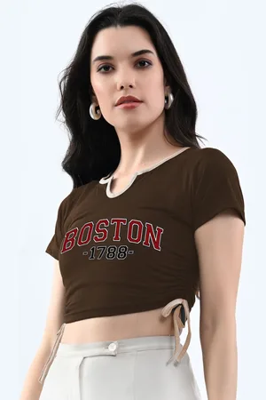 Moda Rapido Printed Cotton Crop Top