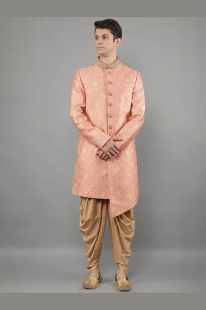 Manish Creations Men Brocade Sherwani Set