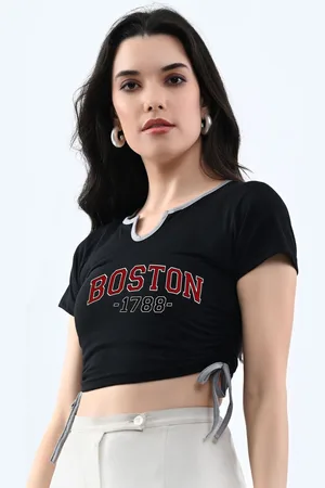 Moda Rapido Women Printed Cotton Crop Top