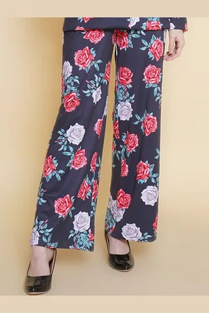 BAESD Women Floral Printed High-Rise Relaxed Trousers