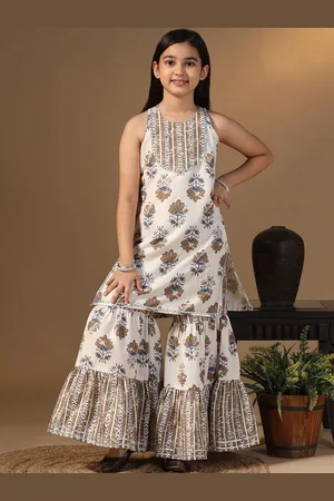 Sangria Girls Printed Kurta & Sharara Set
