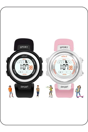 Spiky Kids Pack Of 2 Printed Dial & Straps Analogue Watch Combo_EVA23_BlkPnk