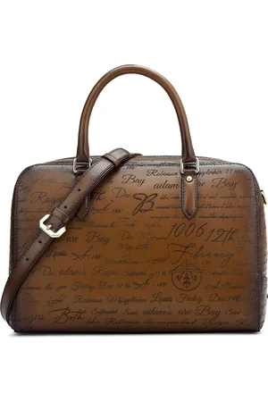 Da Milano Women Typography Printed Structured Leather Handheld Bag