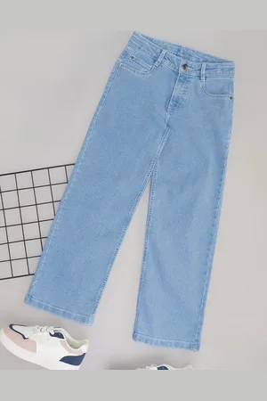 Pantaloons Girls Pure Cotton Mid-Rise Flared Jeans