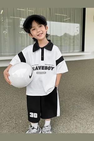 LULU & SKY Boys Printed Polo T-shirt With Shorts