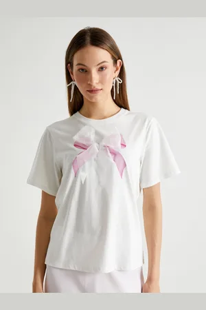 Koton Women Typography Printed Round Neck Cotton T-shirt