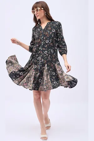 all about you Floral Print Drop-Waist Dress