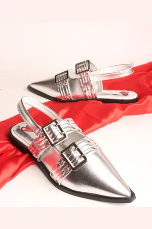 THE WHITE POLE Stylish Trending Ethnic Flat Bellie Sandal For Womens And Girls