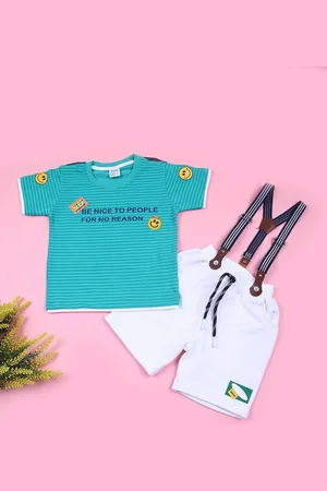 V-Mart Infant Printed Round Neck T-Shirt With Shorts