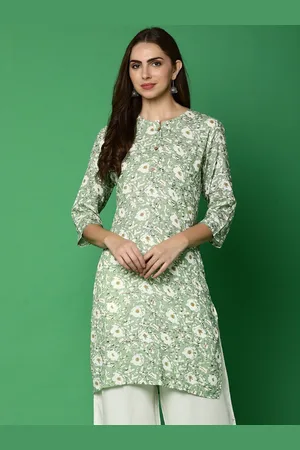 V-Mart Floral Printed Round Neck Straight Kurta With Palazzos