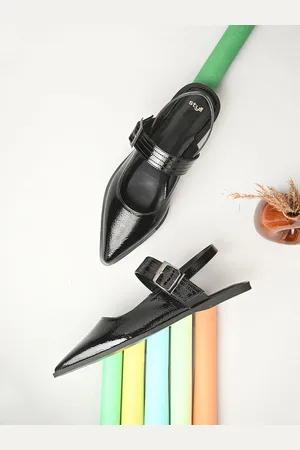 Styli Women Pointed Toe Ballerinas with Buckles Flats