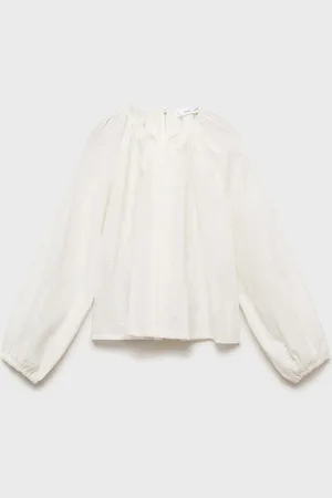 MANGO Girls Floral Embroidered Pure Cotton Top