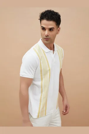 Lifestyle Men Striped Polo Collar Cotton T-shirt
