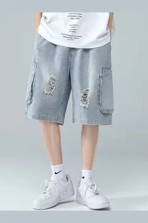 HERE&NOW Men Cotton Loose Fit Denim Shorts