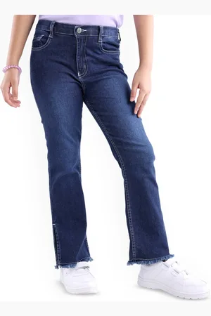 ARIAS Girls Flared Fit Mid-Rise Light Fade Stretchable Jeans