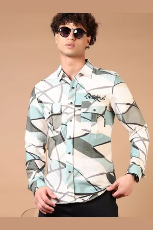 V-Mart Men Spread Collar Abstract Printed Cotton Casual Shirt