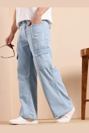 Mast & Harbour Men Straight Fit Zip Detail Stretchable Jeans